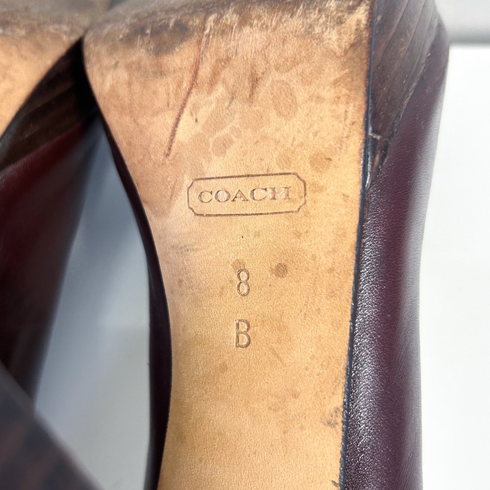 Coach Women’s Tonianne Burgundy Smooth Leather Pumps High Heels Size 8B - Picture 9 of 9